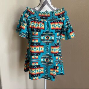 Fashion Express - Western Southwest - Off the Shoulder Top - Shirt - Size: Small